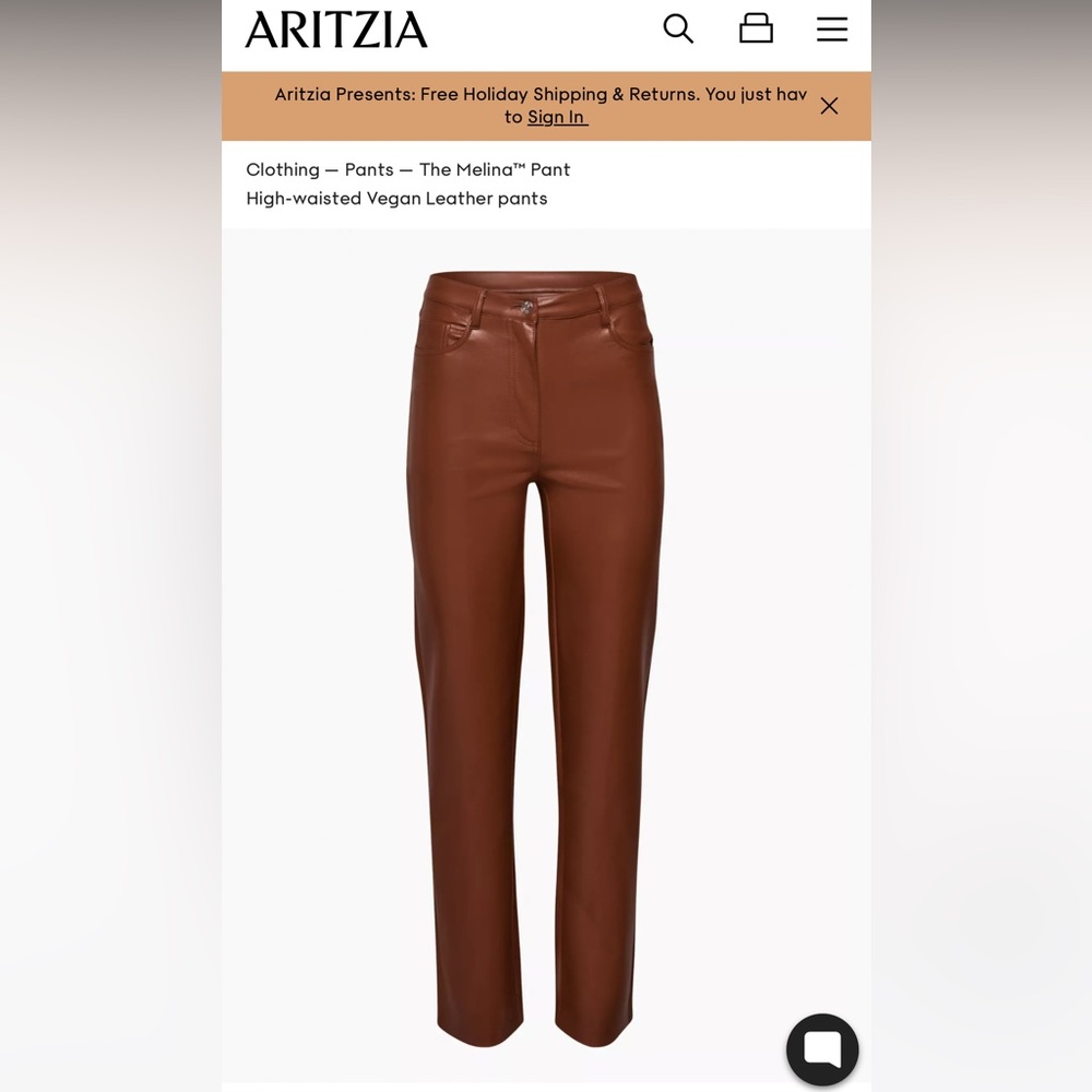 Aritzia Wilfred Melina pant brown